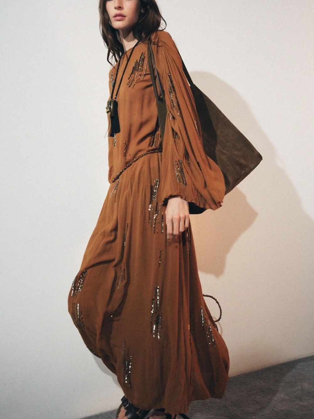 Zara’s The Luella Embellished Kaftan Dress Medium - Picture 9 of 16